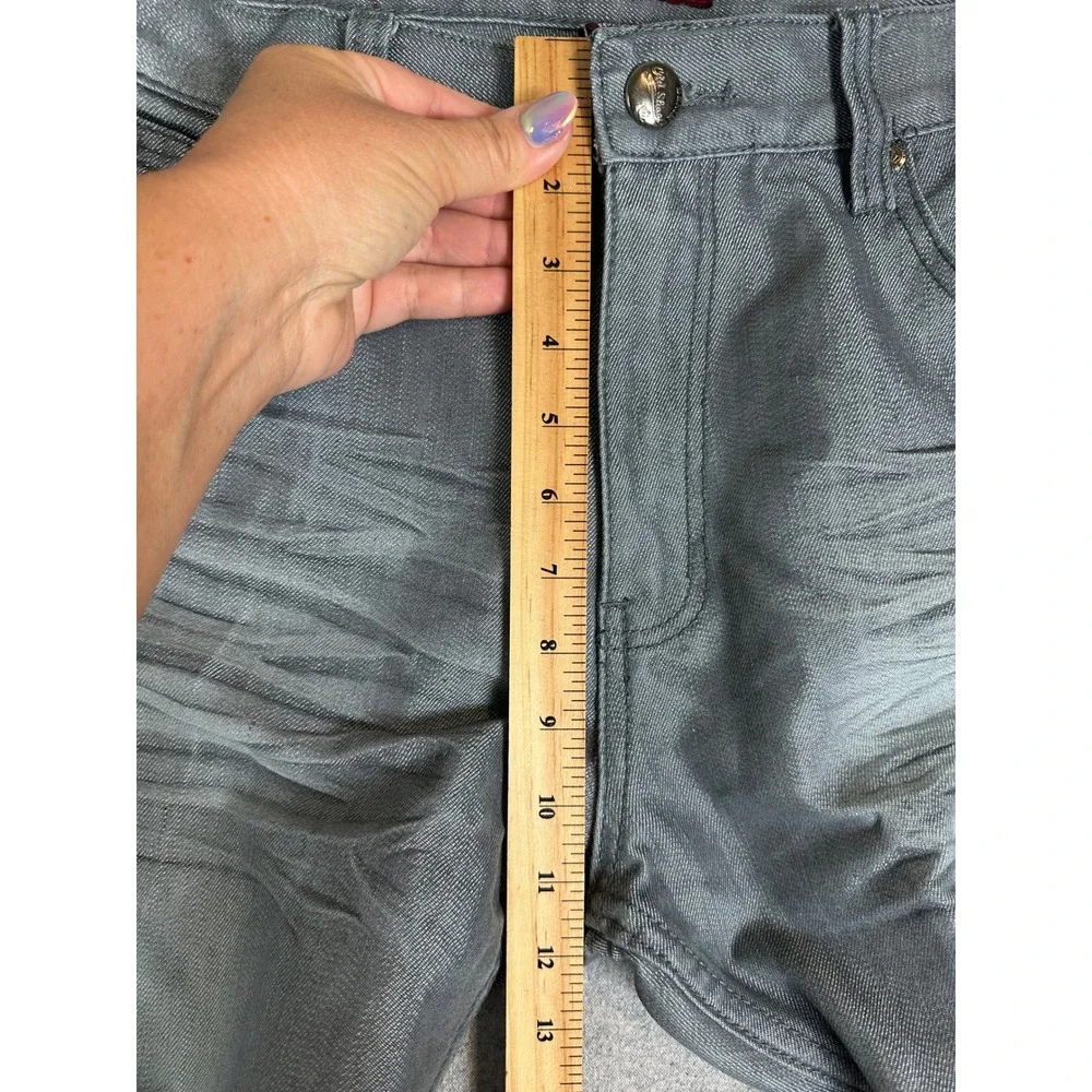 Vintage Y2K Old Skool Jeans Mens 36x31 Silver Grey Metal Sheen Wash Straight Leg